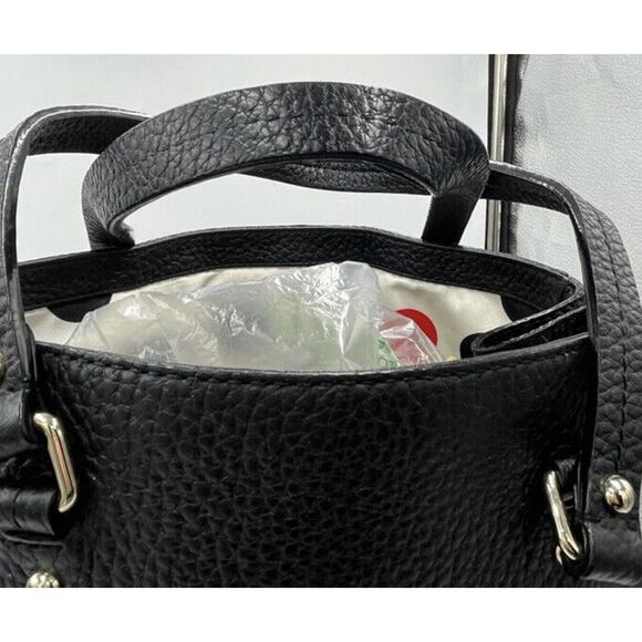 Kate Spade Lg Black Grove Court Thea Leather Tote Polka dot lining and Zip Sides - Picture 4 of 16